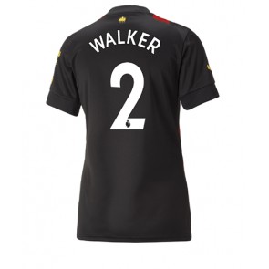 Manchester City Kyle Walker #2 kläder Kvinnor 2022-23 Bortatröja Kortärmad